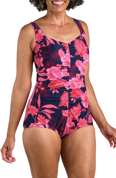 Shirred One-Piece Swimsuit