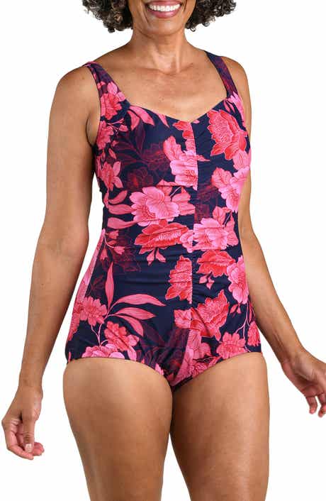 Shirred One-Piece Swimsuit