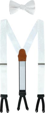 Trafalgar Banbury Tone on Tone Paisley Silk Suspenders (Braces) and Bow Tie Set