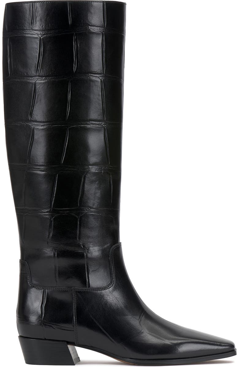 Vince Camuto Pavla Knee High Boot, Alternate, color, Black Large Croc Le