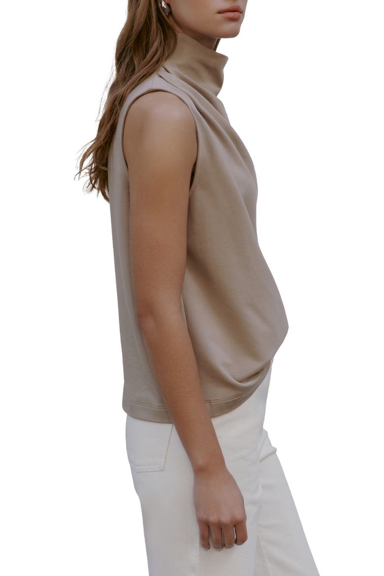 Finch French Terry Funnel Neck Top, Alternate, color, SAND