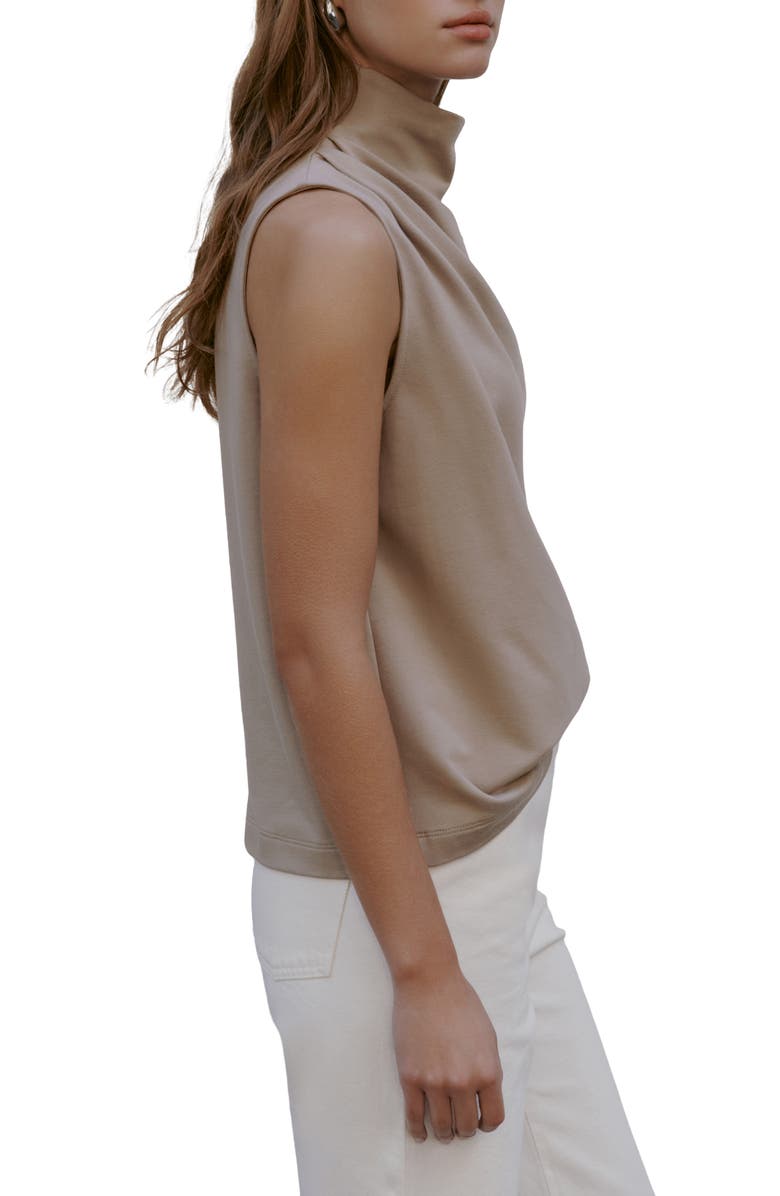 Marcella Finch French Terry Funnel Neck Top, Alternate, color, Sand