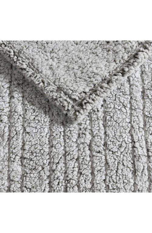 Eddie Bauer Lookout Mountain Tipped Faux Shearling Heated Blanket In Gray