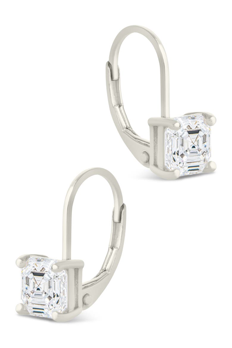 Princess Cut Cubic Zirconia Lever-Back Earrings, Alternate, color, SILVER