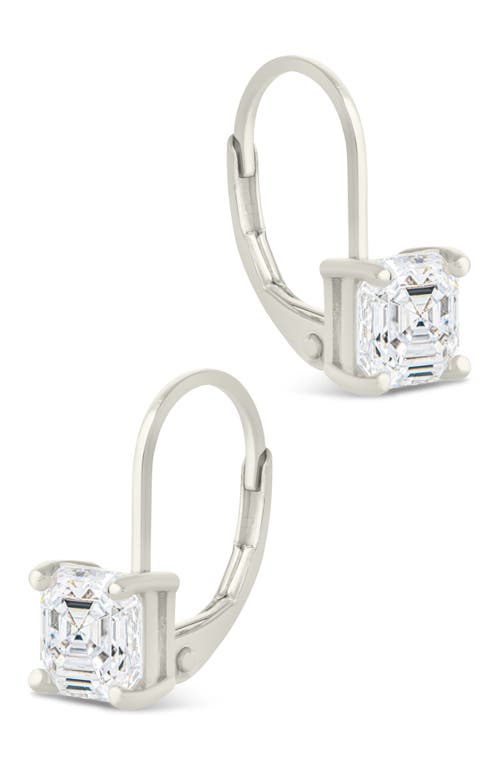 Sterling Forever Princess Cut Cubic Zirconia Lever-back Earrings In Silver
