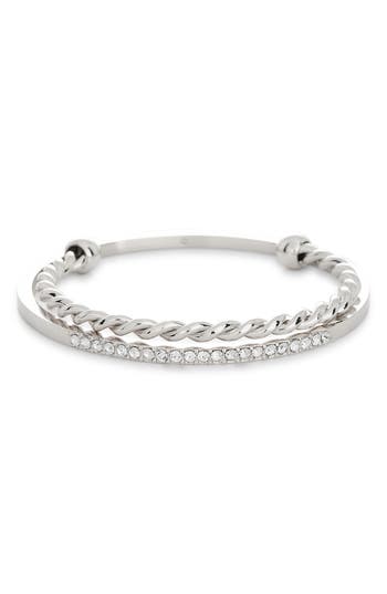 Nordstrom Rack Set Of 2 Bangle Bracelet & Cuff Set In Silver
