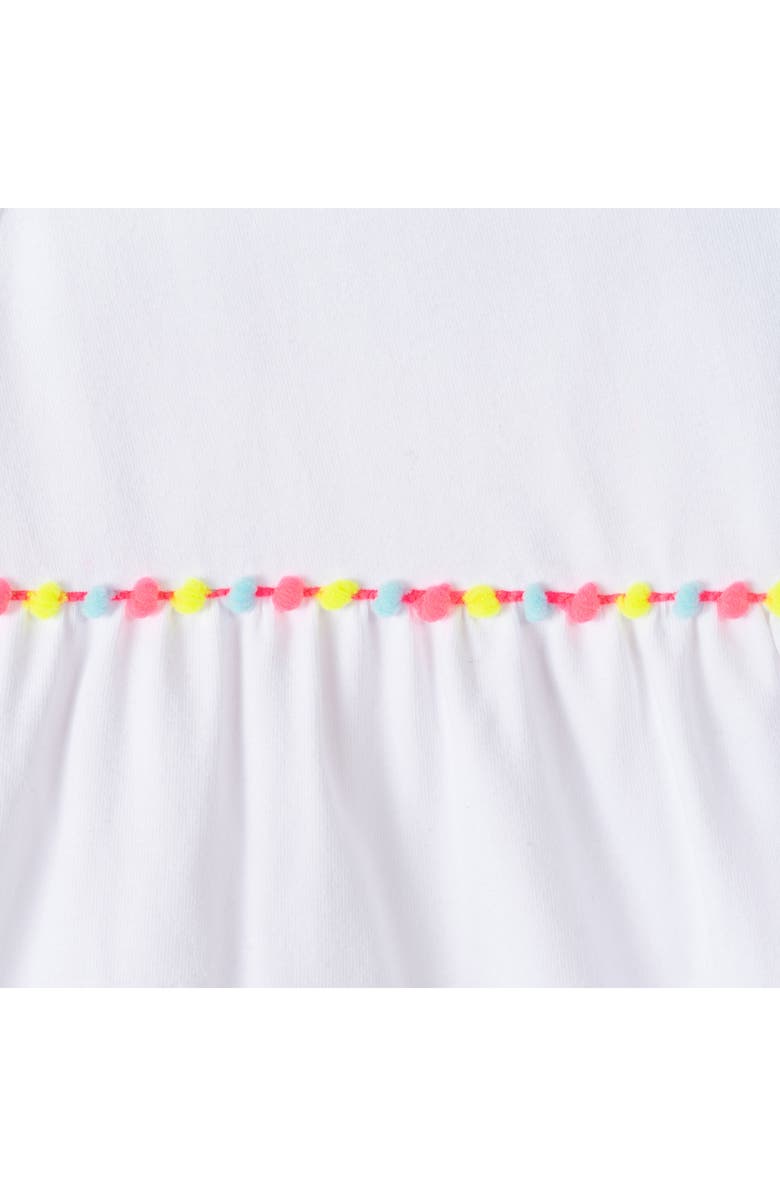 Andy & Evan Kids' Pompom Trim Asymmetric Dress, Alternate, color, 