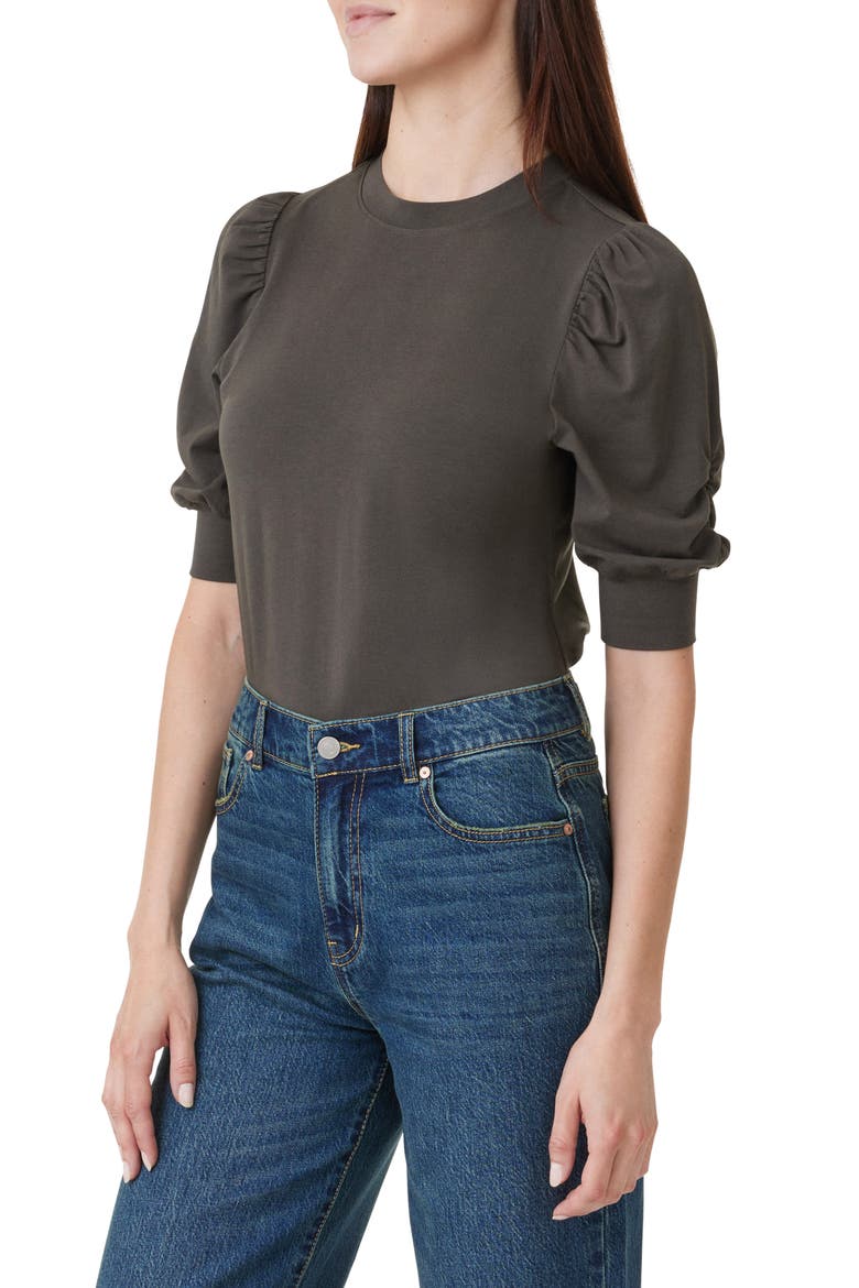 Gathered Sleeve Knit Top, Alternate, color, HIGHLAND