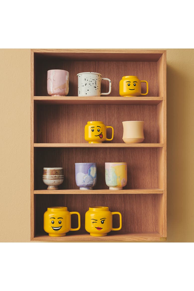 Classic Yellow Minifigures Silly Ceramic Mug, 8.6oz, Alternate, color, Yellow