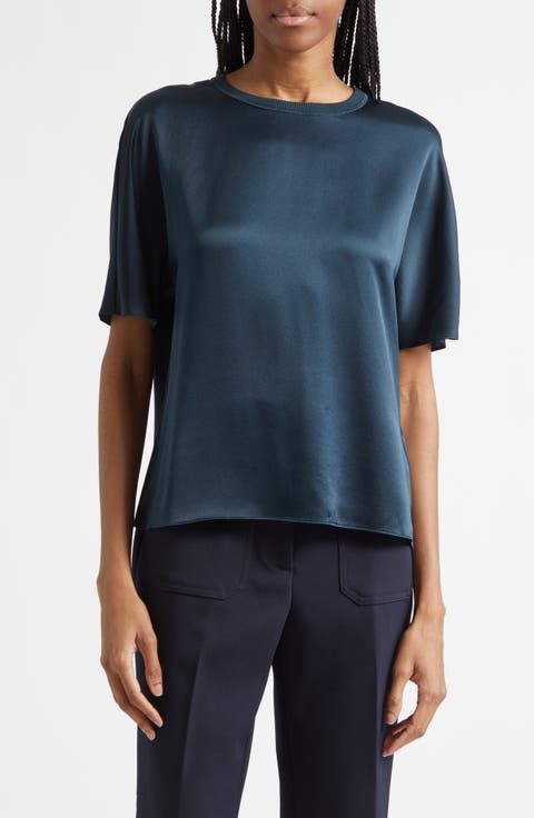 Lena Silk Crewneck Top