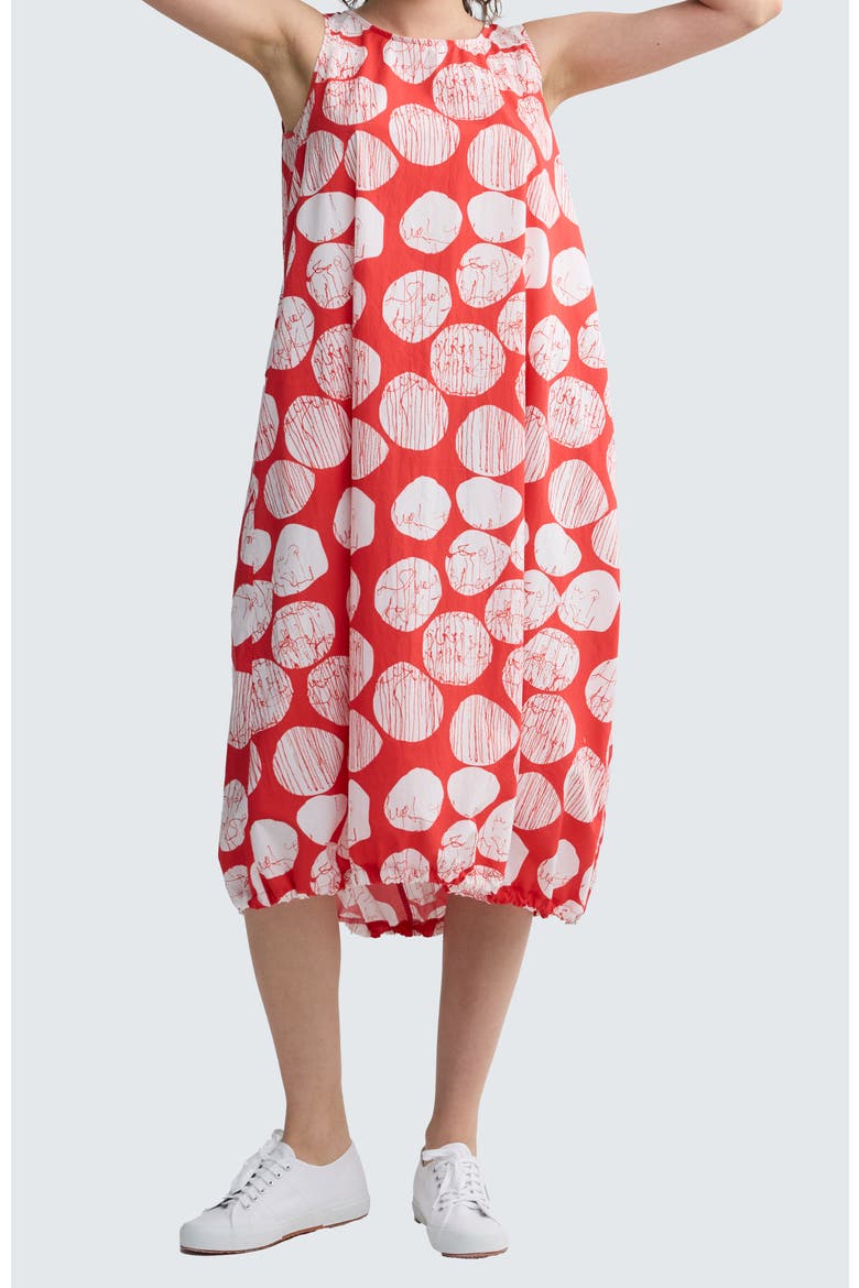Selenea Printed Balloon Dress, Alternate, color, Mandarin Print