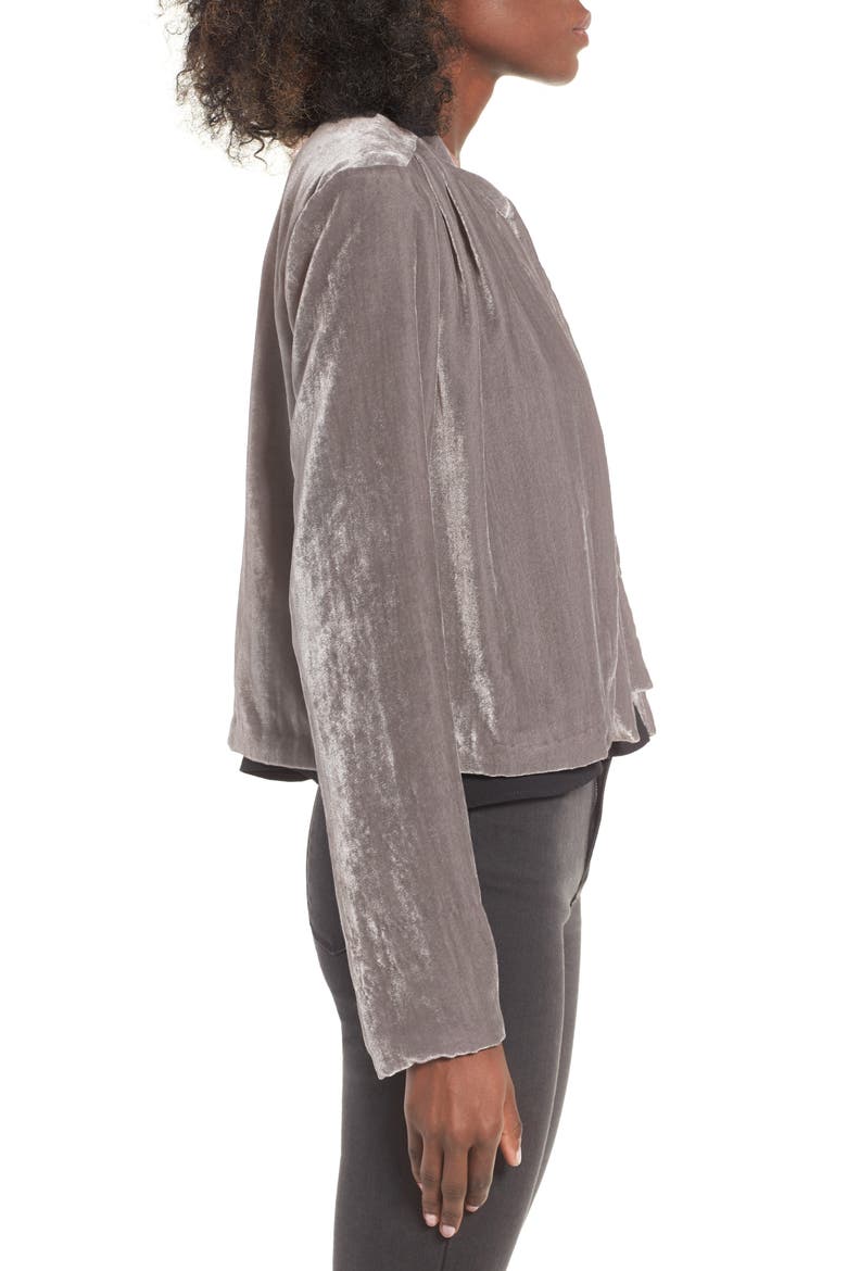 Gulf Spring Velvet Bolero, Alternate, color, PEWTER