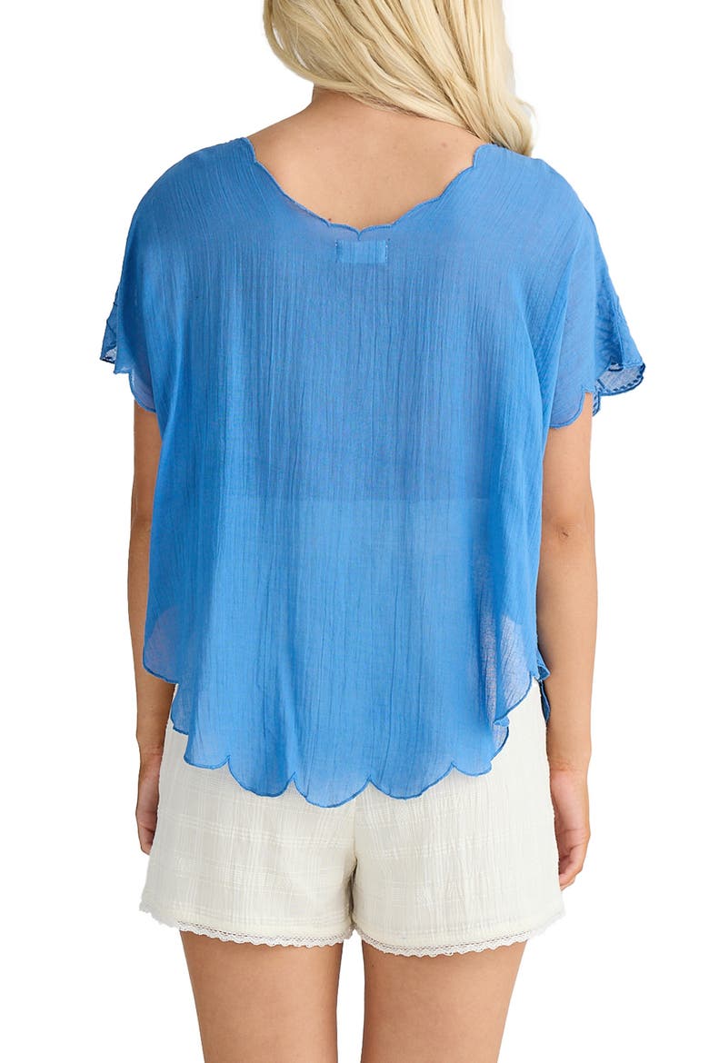 Scallop Trim Embroidered Butterfly Top, Alternate, color, BLUE HAZE