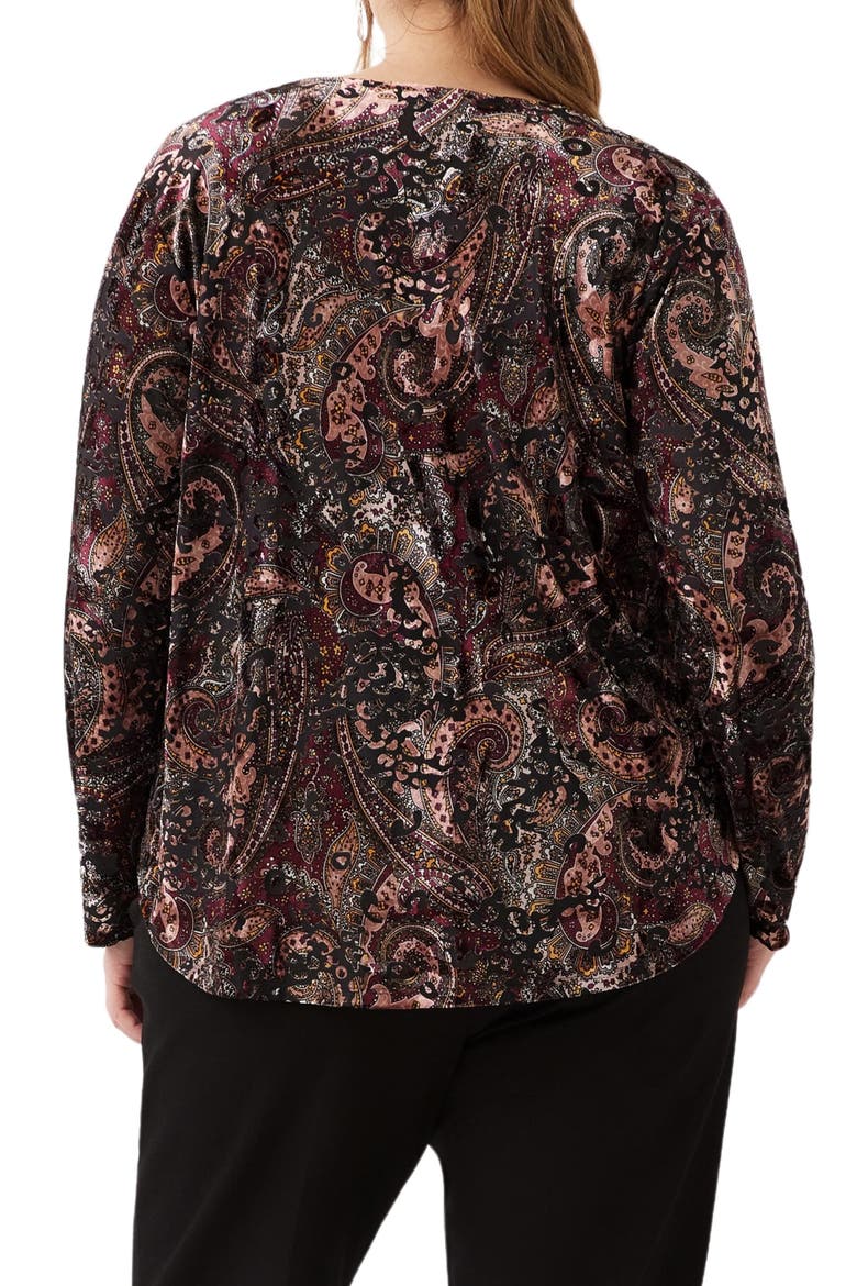 Velvet Burnout Shirttail Top, Alternate, color, PRINT