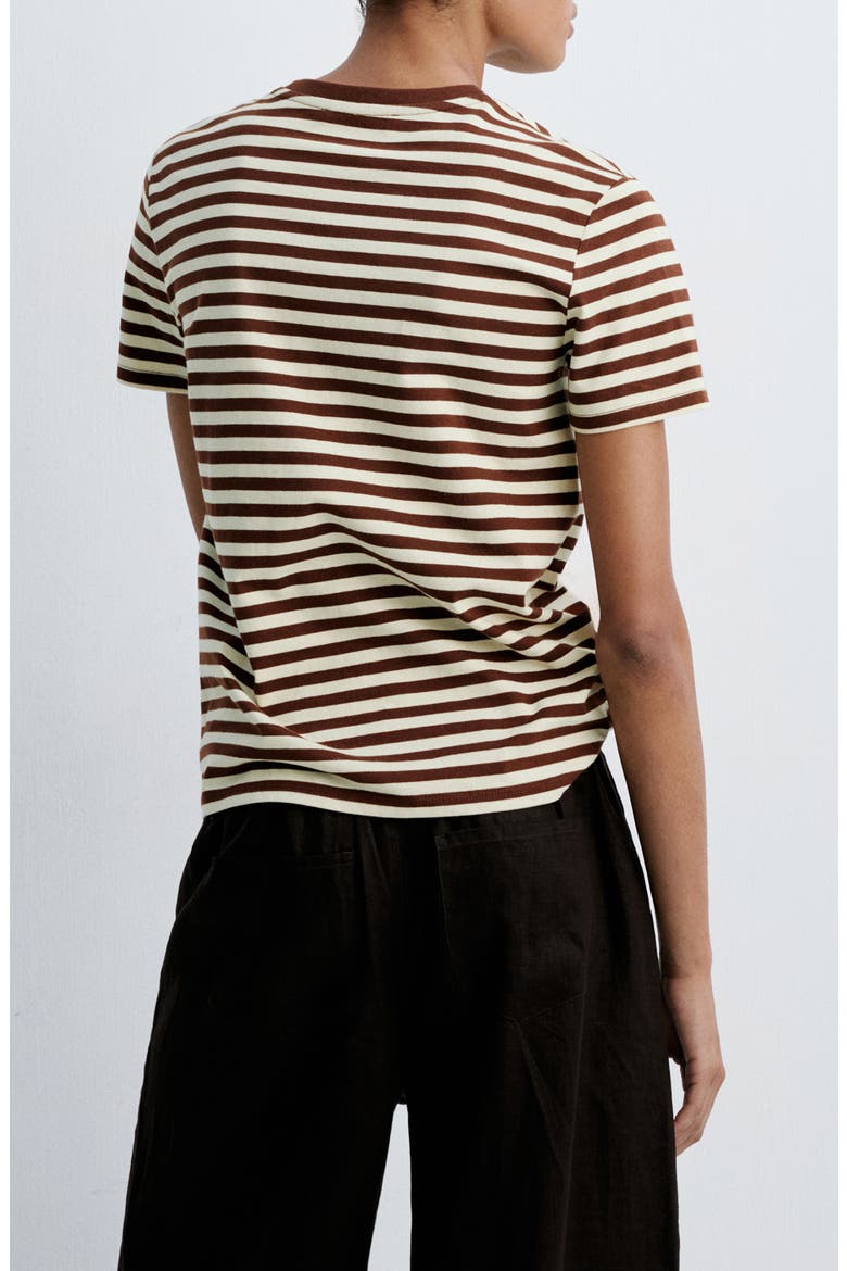 Stripe Cotton T-Shirt, Alternate, color, BROWN