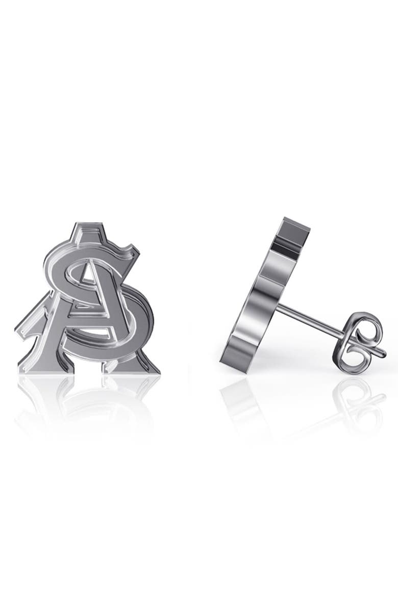 DAYNA DESIGNS Arizona State Sun Devils Team Logo Silver Post Earrings, Main, color, Silver