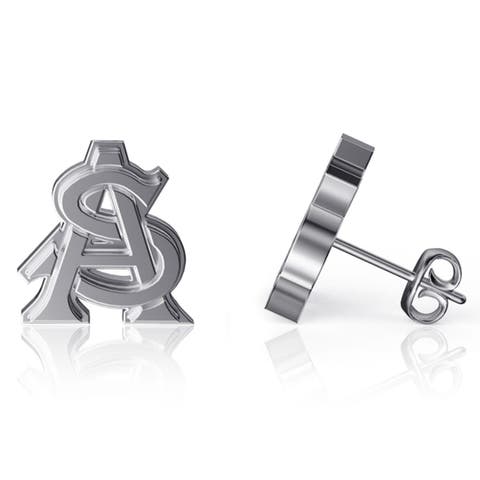 Arizona State Sun Devils Team Logo Silver Post Earrings