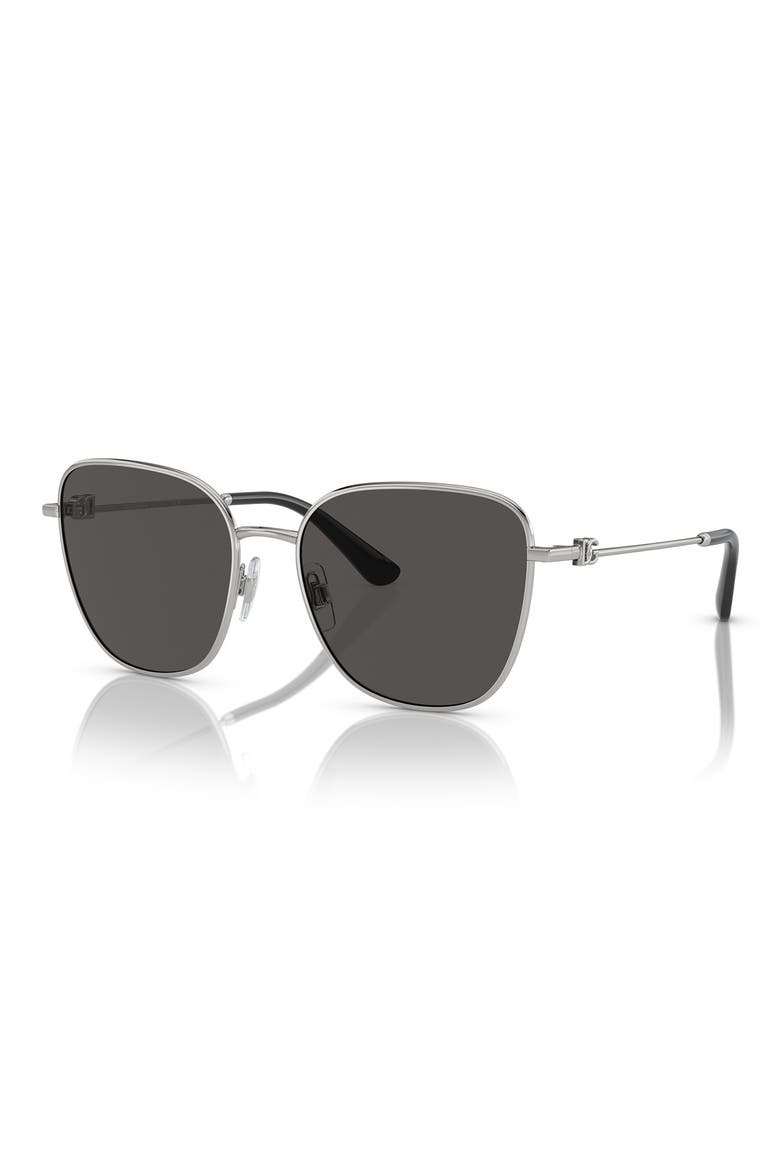 56mm Gradient Butterfly Sunglasses, Alternate, color, SILVER