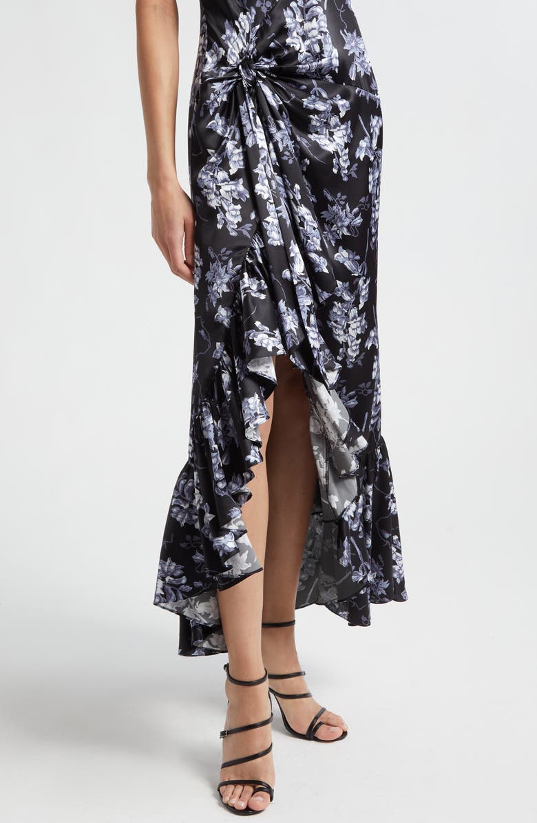 Cinq à Sept Anwen Floral Asymmetric Hem Silk Maxi Dress, Alternate, color, 