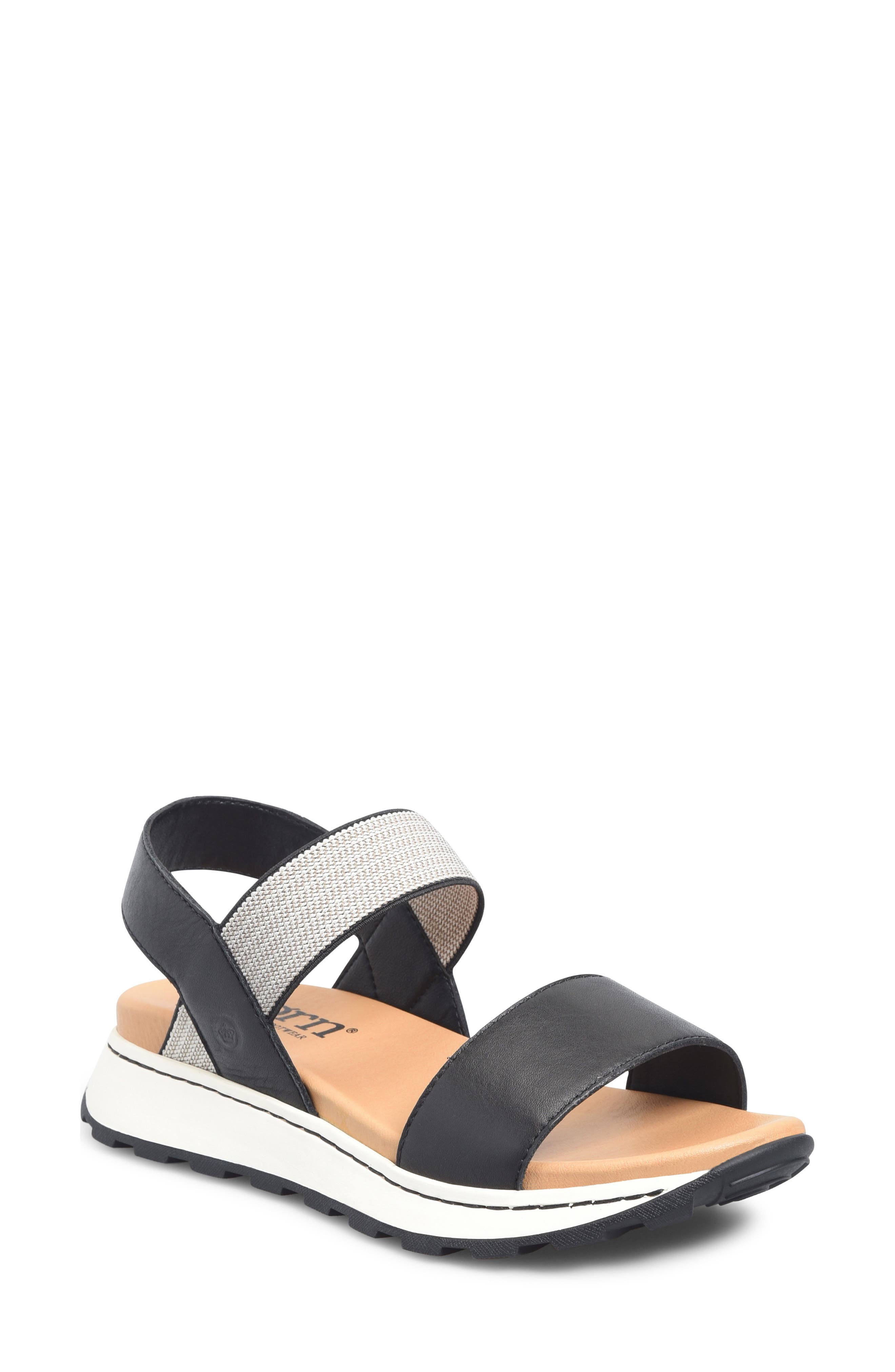 Børn Mimi Ankle Strap Sandal, Main, color, Black Leather