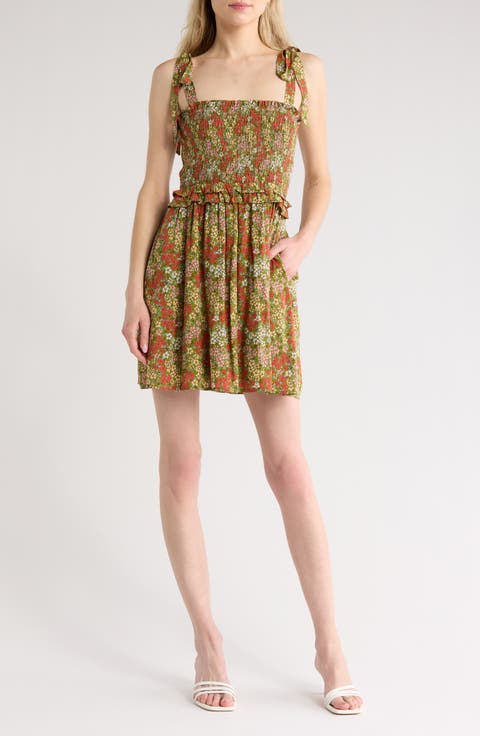 Blossom & Bloom Tie Shoulder Minidress