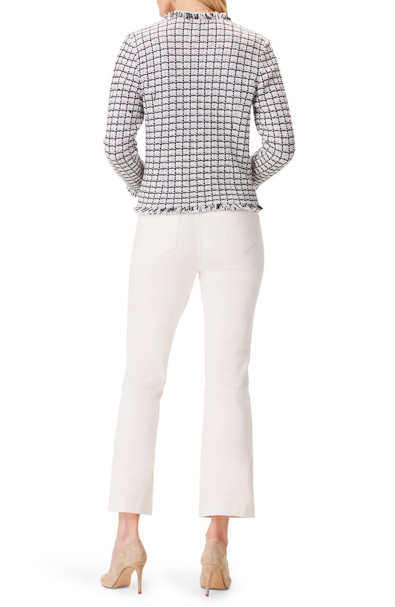 NIC+ZOE Grid Fringe Mix Jacket, Alternate, color, Cream Multi