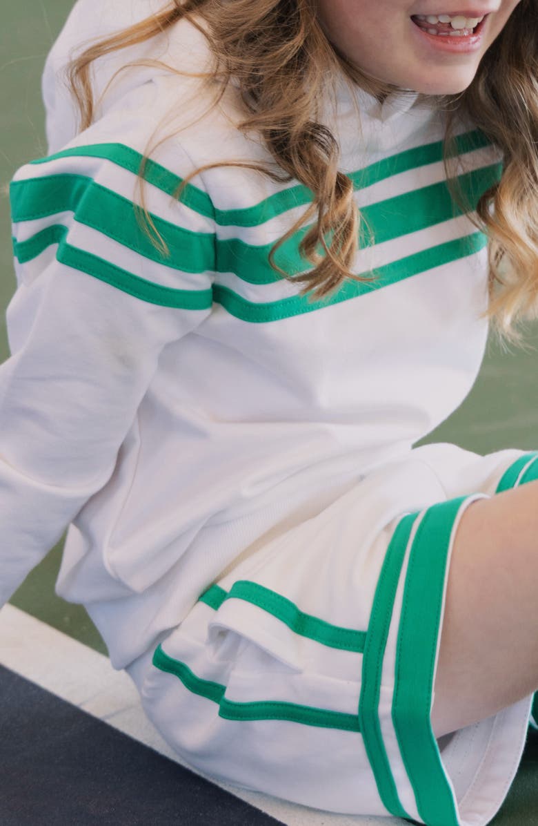 Hope & Henry Kids' Organic French Terry Hoodie, Alternate, color, White With Green