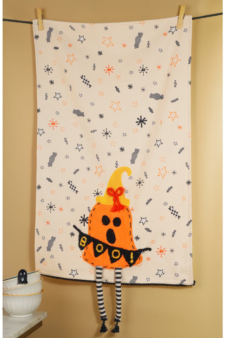 The Spooky Sweet Treats Set of 3 Cotton Kitchen Towels, Alternate, color, ORANGE/ BLACK