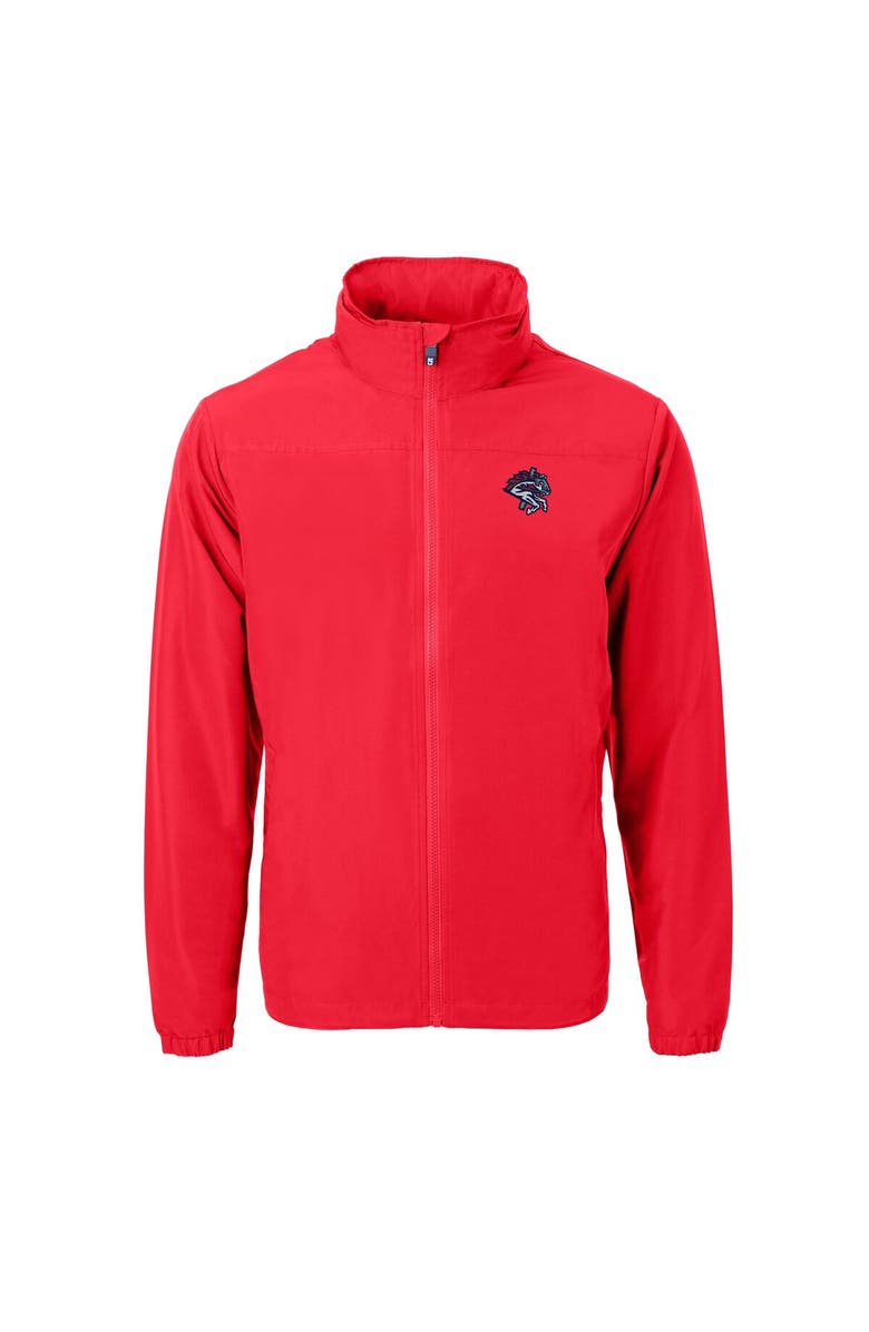 Cutter & Buck Men's Cutter & Buck Red Binghamton Rumble Ponies Big & Tall Charter Eco Knit Recycled Full-Zip Jacket, Alternate, color,