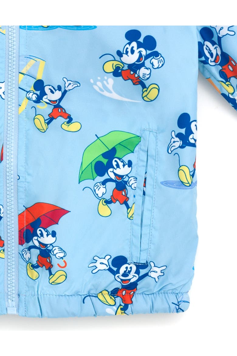 Mickey Mouse Fleece Hooded Rain Jacket, Alternate, color, Mickey Light Blue