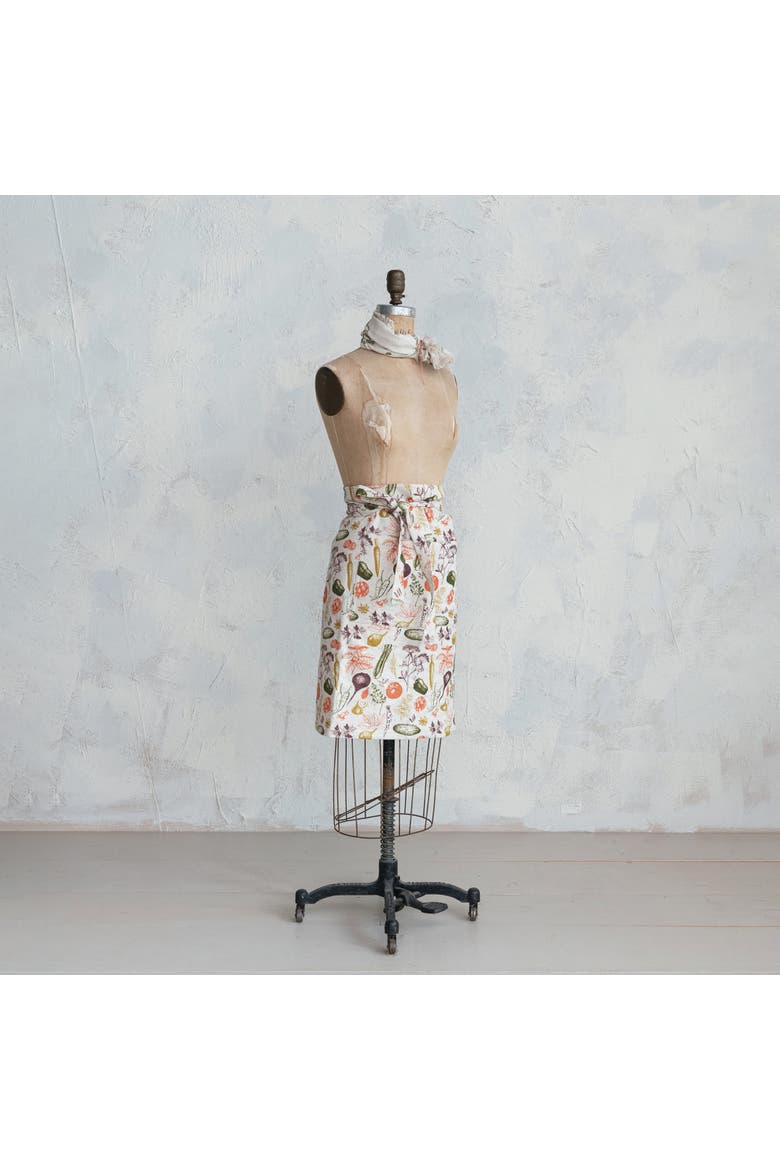 Garden Cotton and Linen Apron with Pocket, Multicolor, Alternate, color, Multicolor
