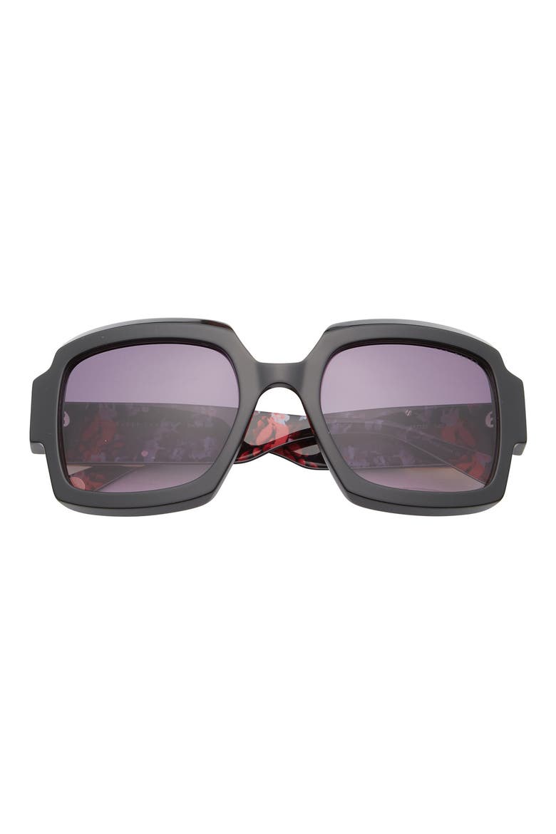 55mm Square Sunglasses, Main, color, BLACK
