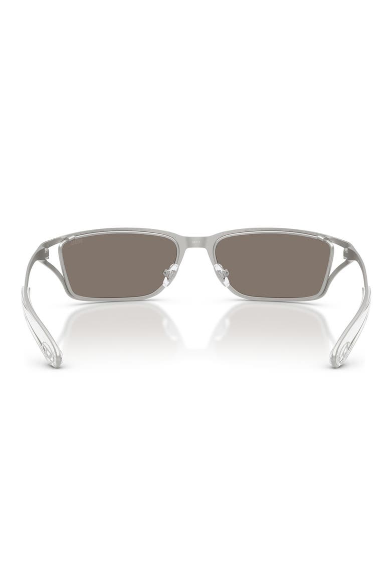 DL1015 58mm Rectangular Sunglasses, Alternate, color, MATTE SILVER / MIRROR SILVER