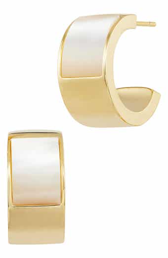 Mother of Pearl Hoop Earrings