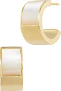 SAVVY CIE JEWELS Mother of Pearl Hoop Earrings