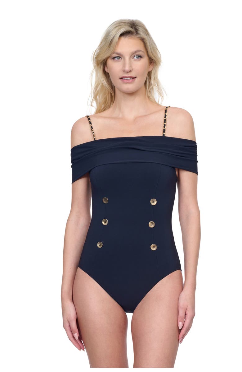 Gottex Monte Carlo Off Shoulder One Piece, Main, color,