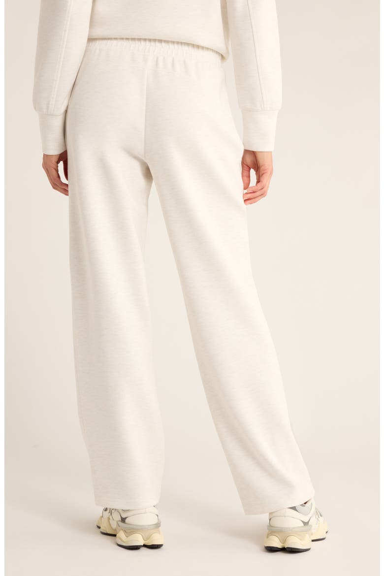 Cozy Scuba Knit High Waist Straight Leg Pants, Alternate, color, BEIGE IVORY HEATHER