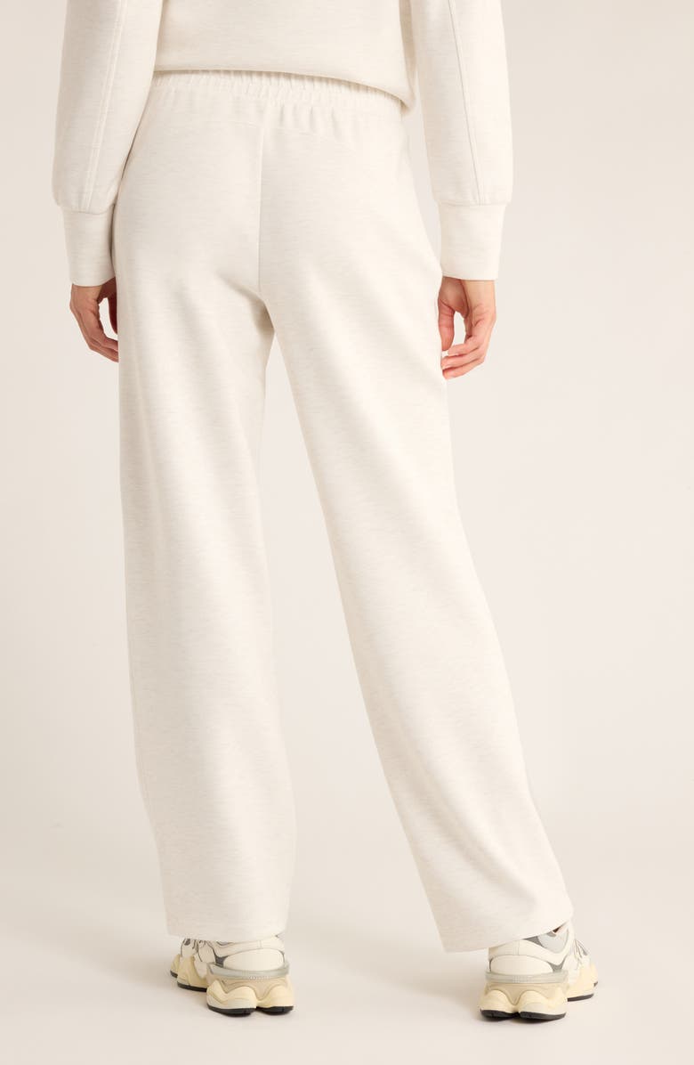 Zella Cozy Scuba Knit High Waist Straight Leg Pants, Alternate, color, Beige Ivory Heather