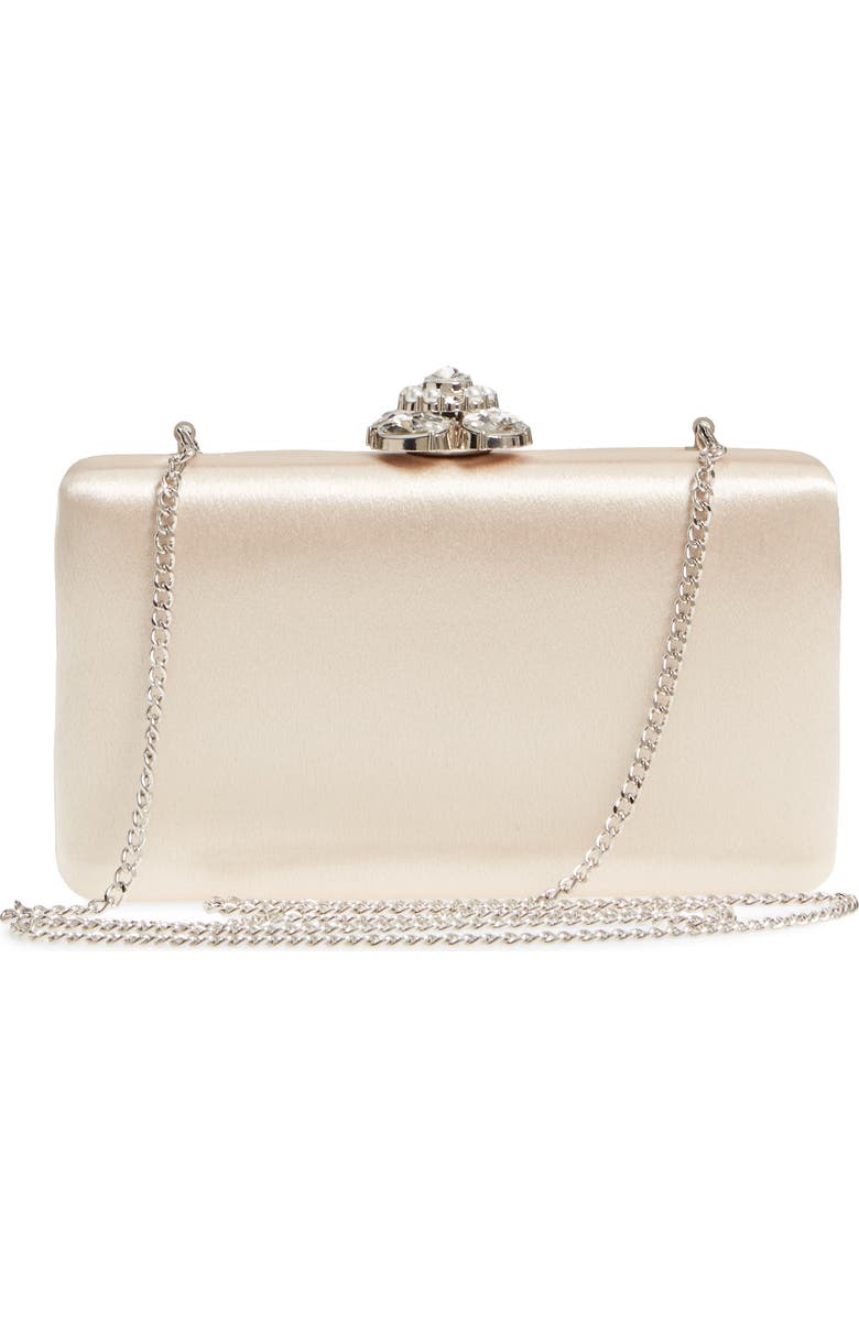 Nordstrom Crystal Imitation Pearl Clasp Box Clutch, Alternate, color,