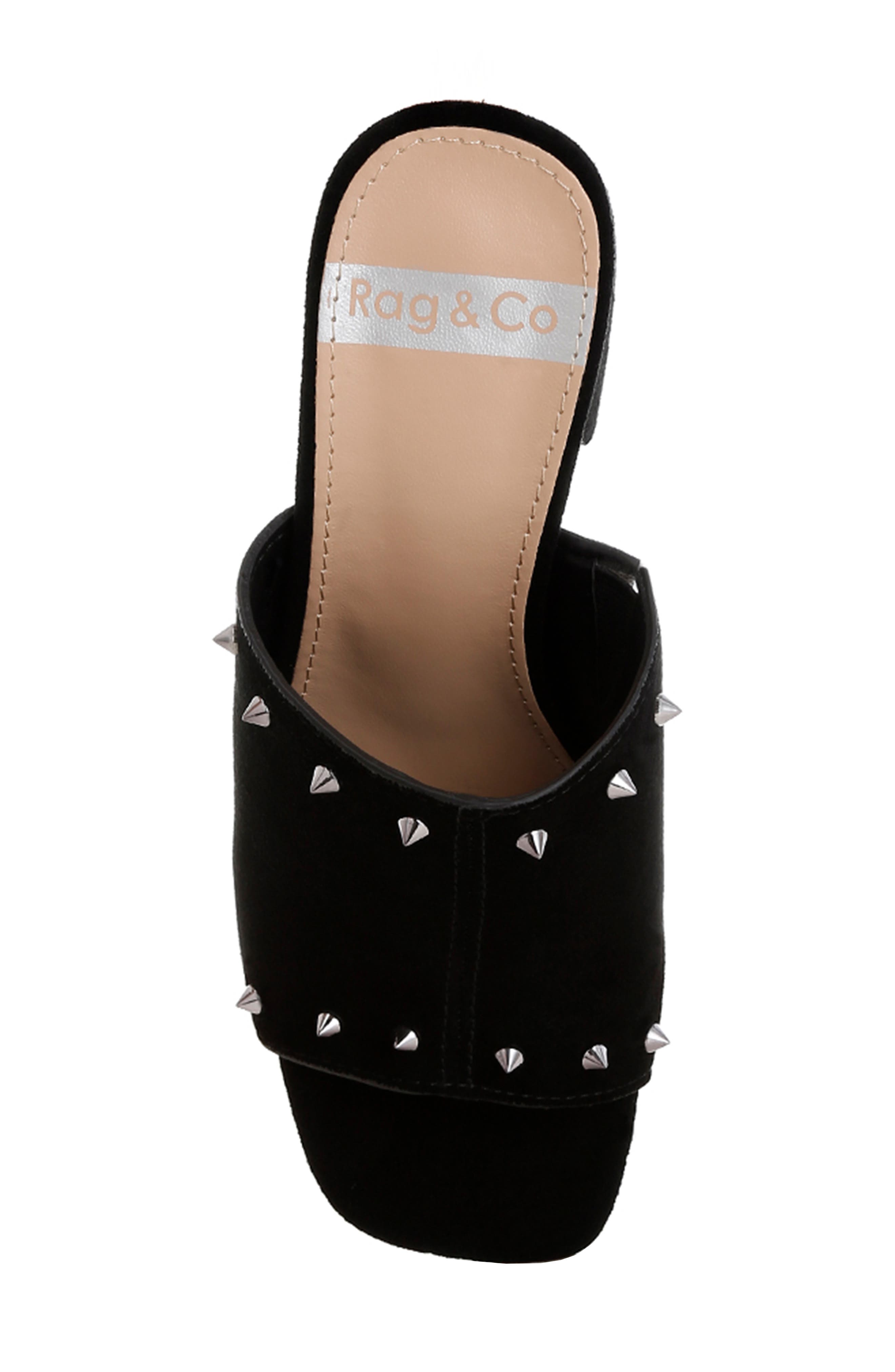 Rag & Co Agape Stud Mule, Alternate, color, Black
