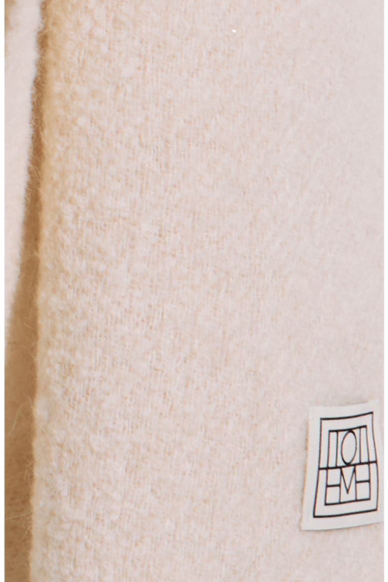 Monogram Jacquard Alpaca Blend Fringe Scarf, Alternate, color, ECRU/ WHITE