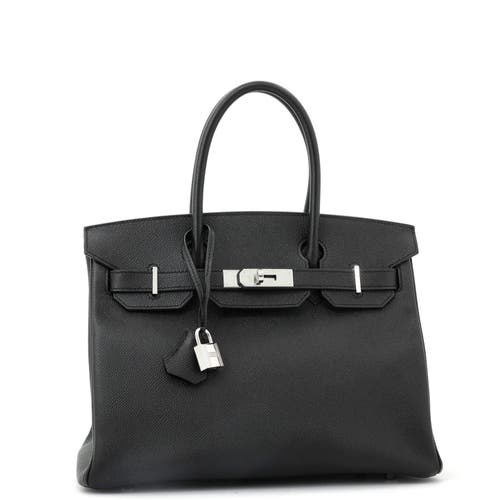 Pre-owned Hermes Hermes Birkin Handbag Black Epsom With Palladium Hardware 30 In Black