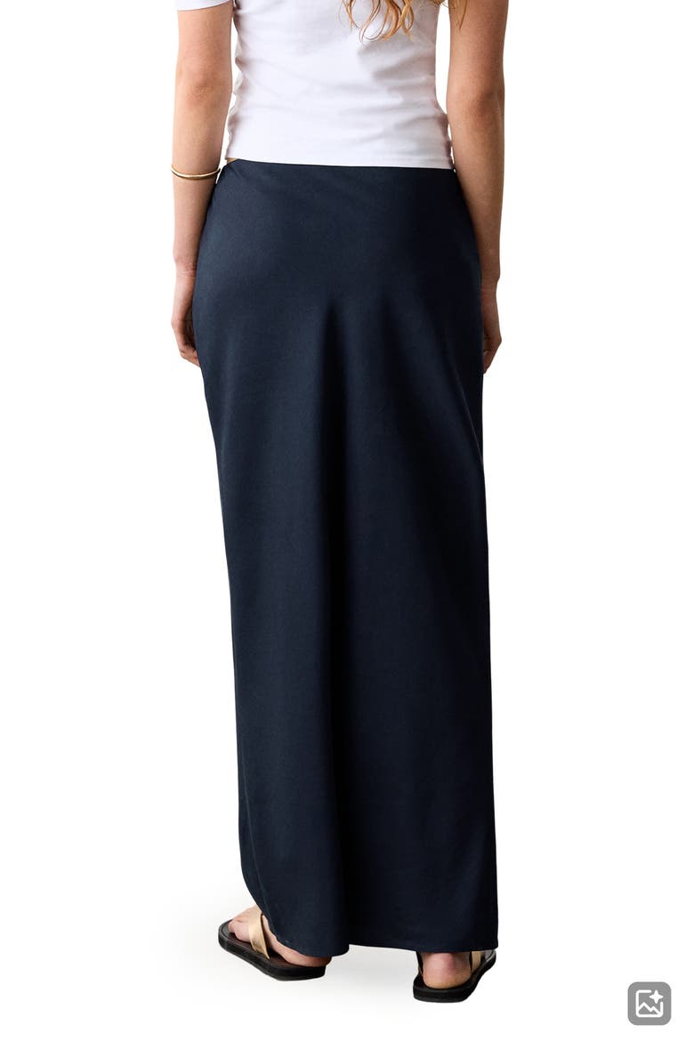 Bias Cut Maxi Skirt, Alternate, color, DARK NAVY