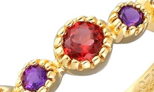 Ys Gems Garnet & Amethyst Ring In Red
