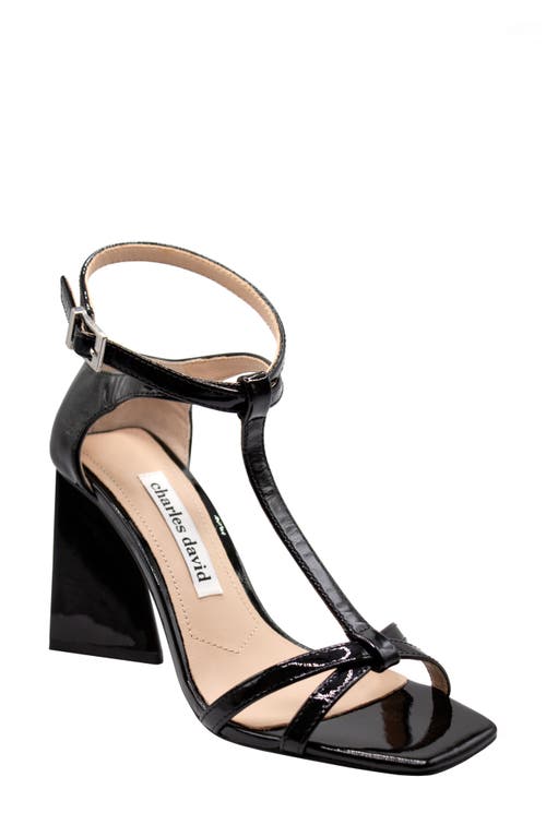 Charles David Tucker Ankle Strap Sandal in Black-Pt 