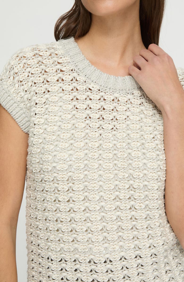 Lafayette 148 New York Open Stitch Cotton Sweater Vest, Alternate, color,