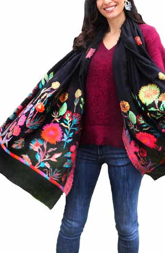 SAACHI Lightweight Floral Pattern Scarf