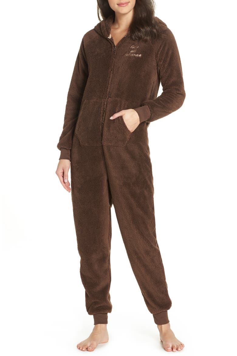 Hooded Jumpsuit, Main, color, BROWN