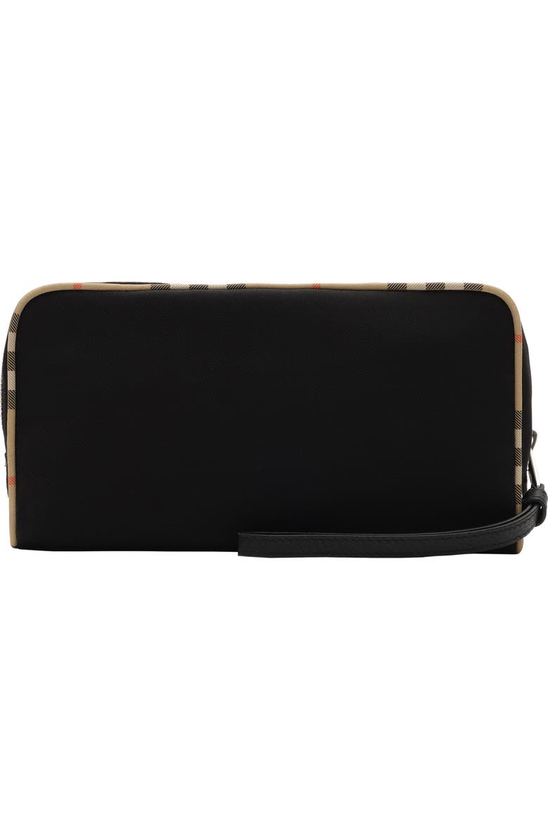 Burberry Medium Check Trim Travel Pouch, Alternate, color, Black