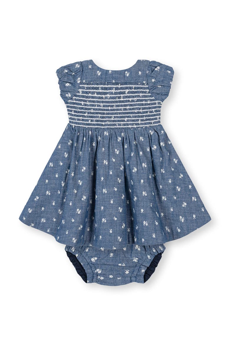 Organic Smocked Puff Sleeve Dress, Main, color, Chambray Floral